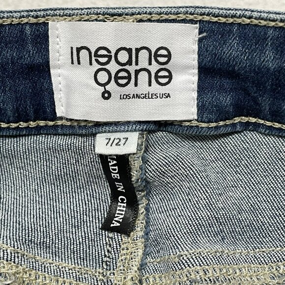 Insane Gene Mom Jeans Women Size 7 W27 High Rise Retro Relaxed Distressed Wide - Picture 8 of 10